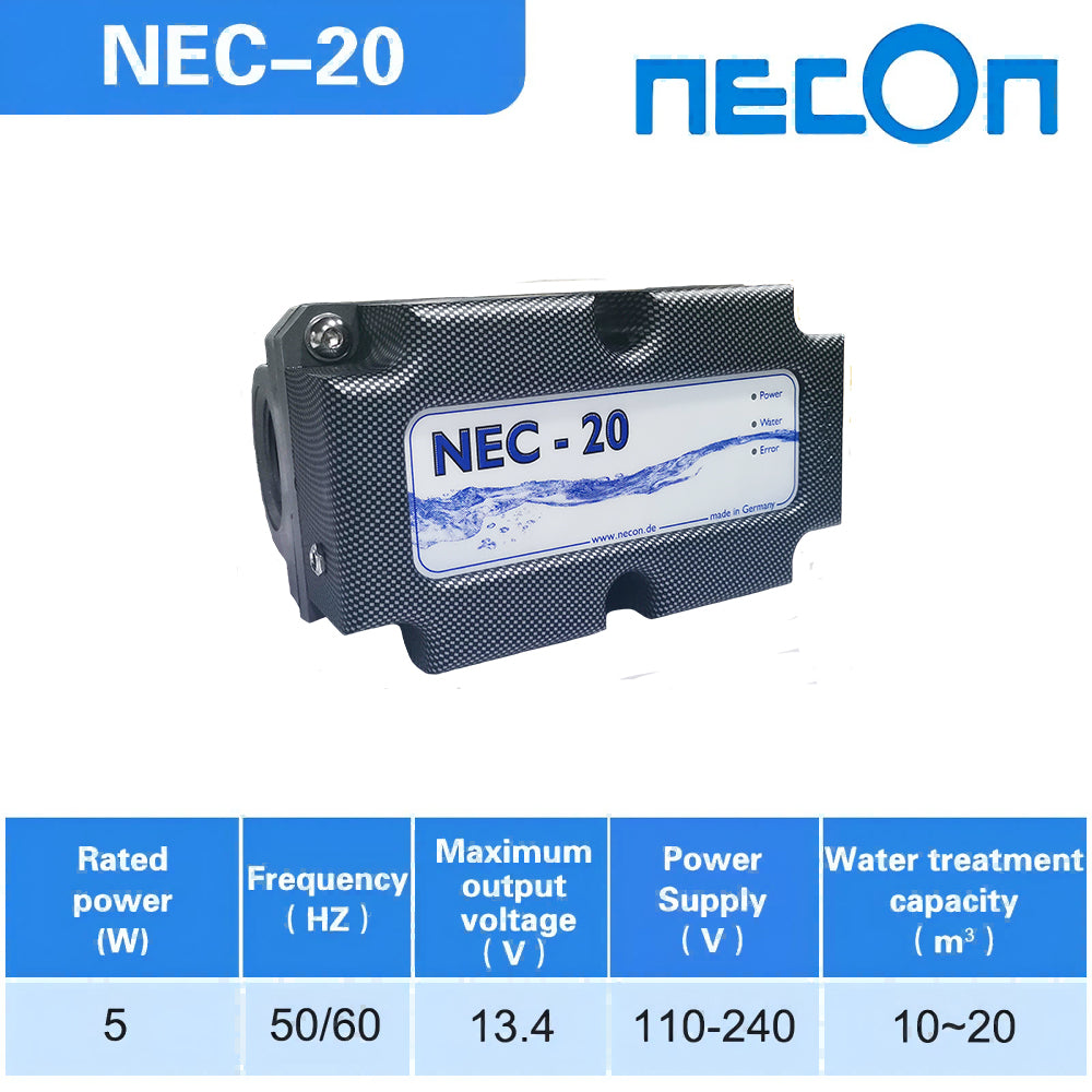 NEC-20 Copper and Silver Ion disinfection System,Suitable for a 20 cubic meter swimming pool, made in Germany, with water quality disinfection, sterilization, algae inhibition, and odor removal. 100% chemical free, suitable for small swimming pools