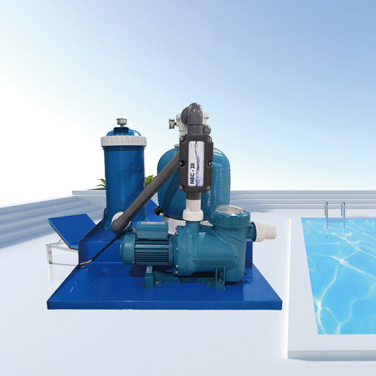 Infant swimming pool water circulation disinfection and filtration set, NEC-20 small swimming pool water treatment equipment, suitable for swimming pools of about 20 cubic meters, 100% chemical free, no irritation, skin friendly