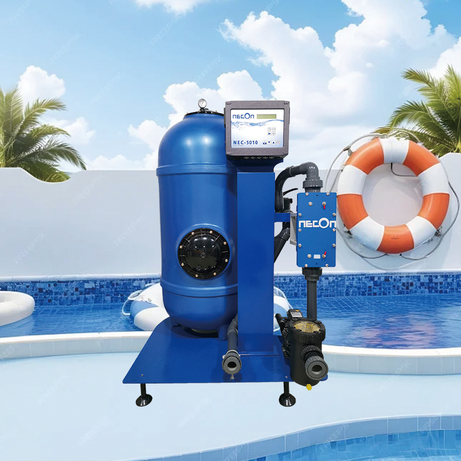 NECON Komplett-Technik,Integrated machine, economical, environmentally friendly and energy-saving, effectively removes all pollutants from the water Pure physical water purification method, 100% without chemical additives