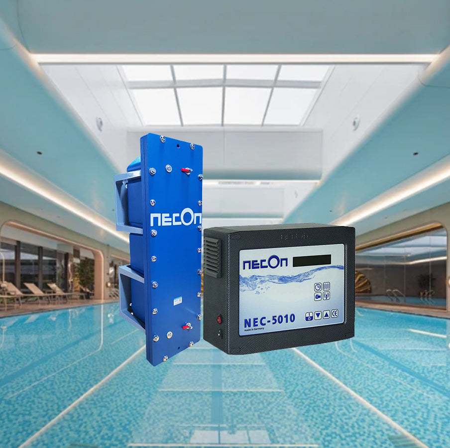 NECON Copper and Silver Ion Disinfection System, NEC-5010.4, manufactured in Germany, 100% chemical free, Fast Disinfection, Long time Bacteriostasis, algae growth inhibition, Deodorization,suitable for swimming pools of 120-200 cubic meters