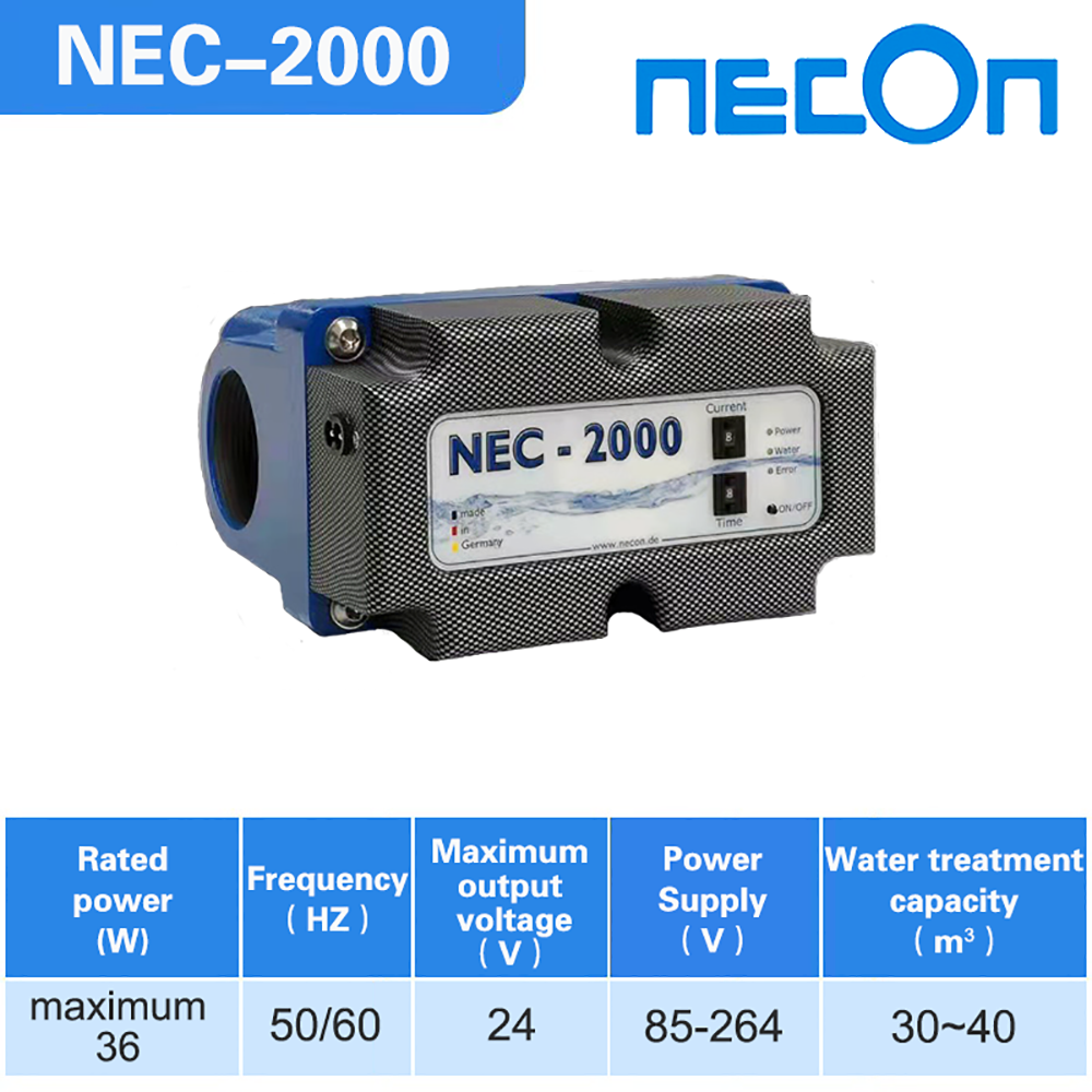 NEC-2000 NECON Copper and Silver Ion disinfection System, Suitable for swimming pools of 20-40 cubic meters, made in Germany, 100% chemical free、Fast disinfection、Long time bacteriostasis、No wastewater、Deodorization