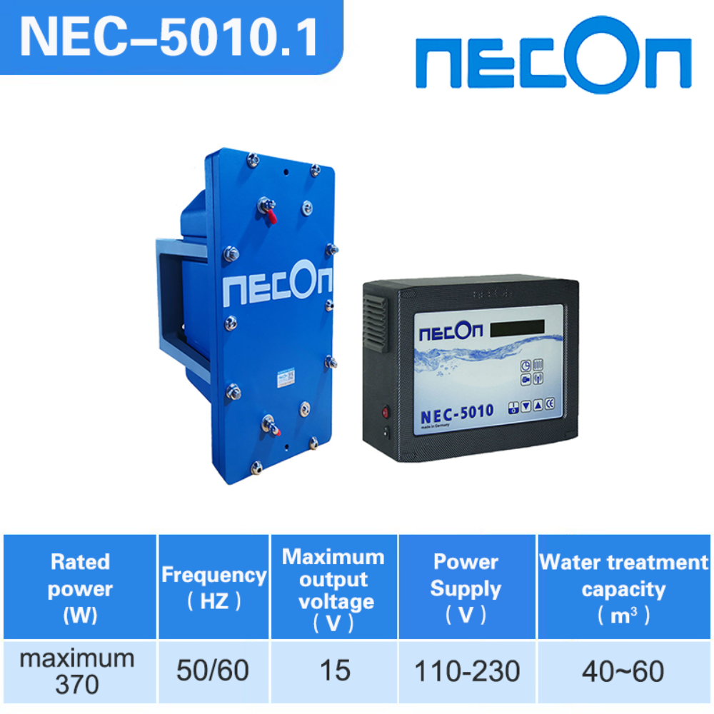 NECON Copper and Silver Ion Disinfection System, NEC-5010.1, suitable for swimming pools of 40-60 cubic meters, made in Germany, 100% chemical free、Fast disinfection、Long time bacteriostasis、No wastewater、Deodorization
