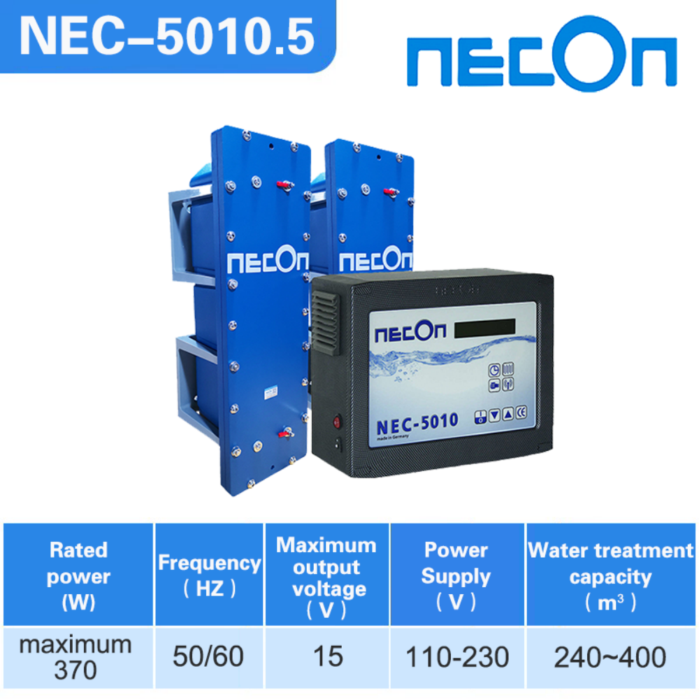 NEC-5010.5 Copper and Silver Ion disinfection System,Suitable for swimming pools of 200-400 cubic meters, made in Germany, with water quality disinfection, sterilization, algae inhibition, and deodorization, 100% chemical free