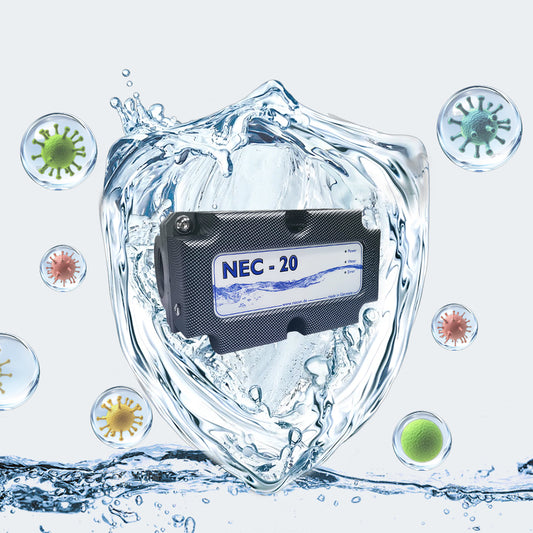 NECON Copper and Silver Ion disinfection equipment, NEC-20, Made in Germany, 100% chemical free, purifies water sources, disinfects and removes bacteria, eliminates odors, can be used for household items, pet products, shoe cabinets, bathrooms, etc