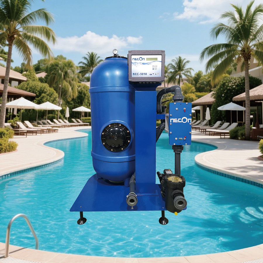 NECON Komplett-Technik，Integrated machine, economical, environmentally friendly and energy-saving, effectively removes all pollutants from the water Pure physical water purification method, 100% without chemical additives