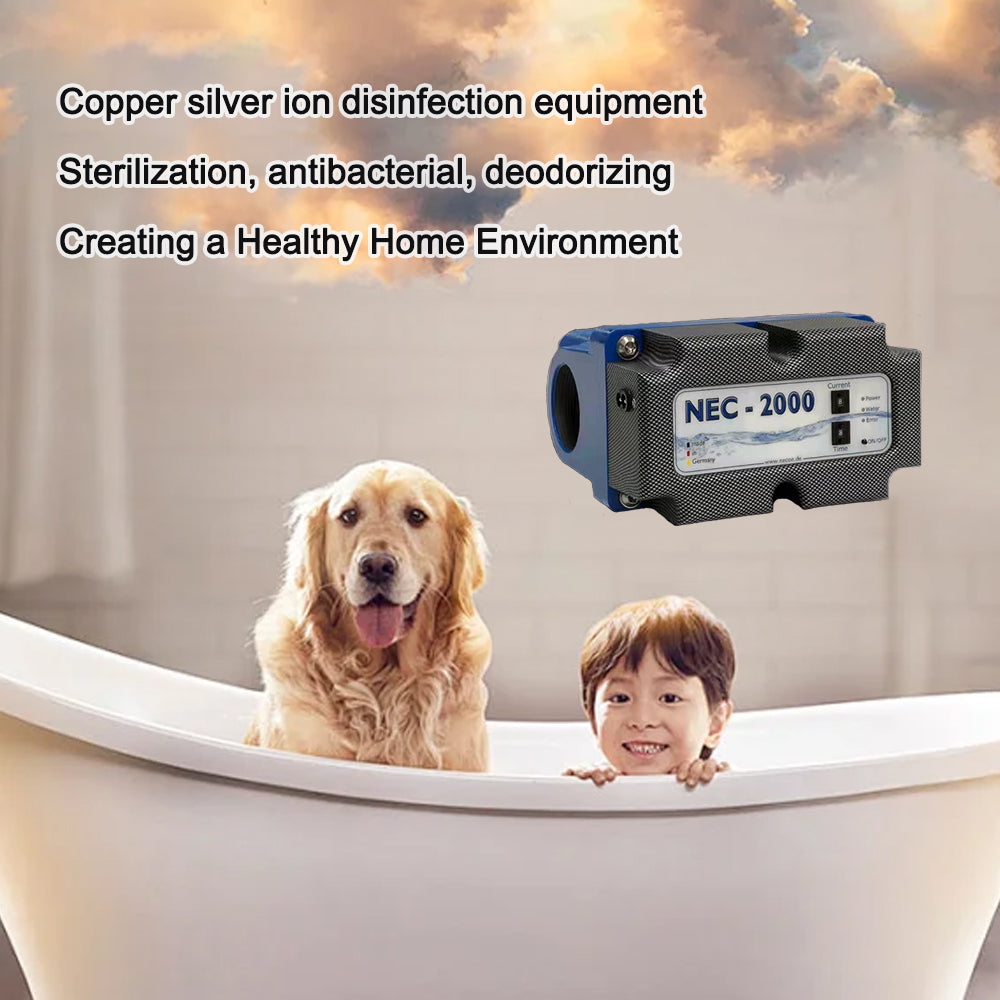 NECON Copper and Silver Ion disinfection System， Used for sterilization and antibacterial purposes in pet related products, 100% chemical free, fast disinfection, long-term antibacterial, odor removal, no wastewater generation, safe and non-toxic