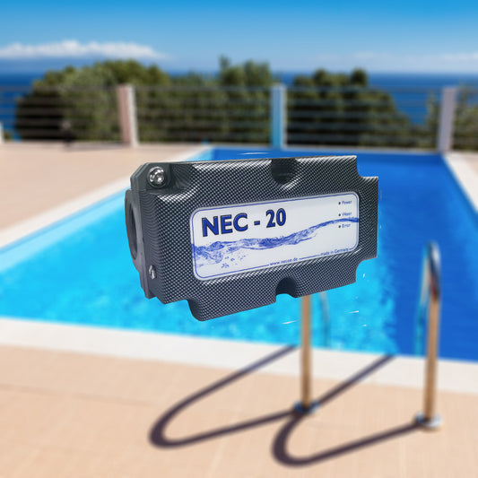 NEC-20 Copper and Silver Ion disinfection System，Suitable for a 20 cubic meter swimming pool, made in Germany, with water quality disinfection, sterilization, algae inhibition, and odor removal. 100% chemical free, suitable for small swimming pools