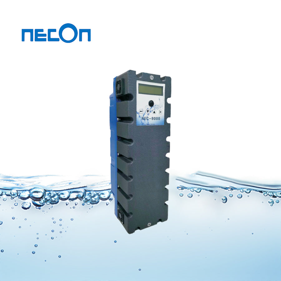 Copper silver ion swimming pool water processor, model NEC-9000, suitable for swimming pools of 120-200 cubic meters. Physical water purification equipment for swimming pools, 100% chemical free, making swimming safer