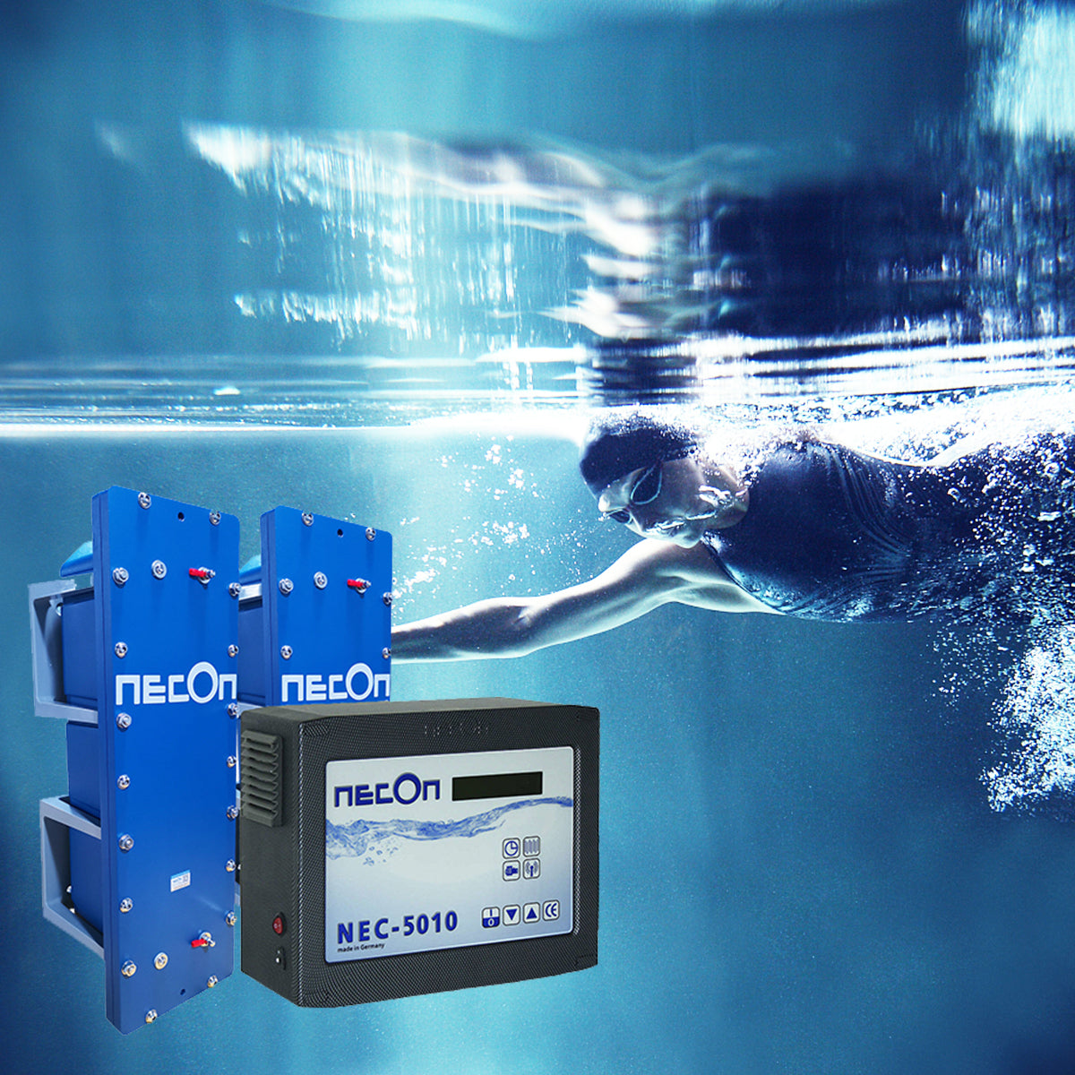 NEC-5010.5 Copper and Silver Ion disinfection System,Suitable for swimming pools of 200-400 cubic meters, made in Germany, with water quality disinfection, sterilization, algae inhibition, and deodorization, 100% chemical free