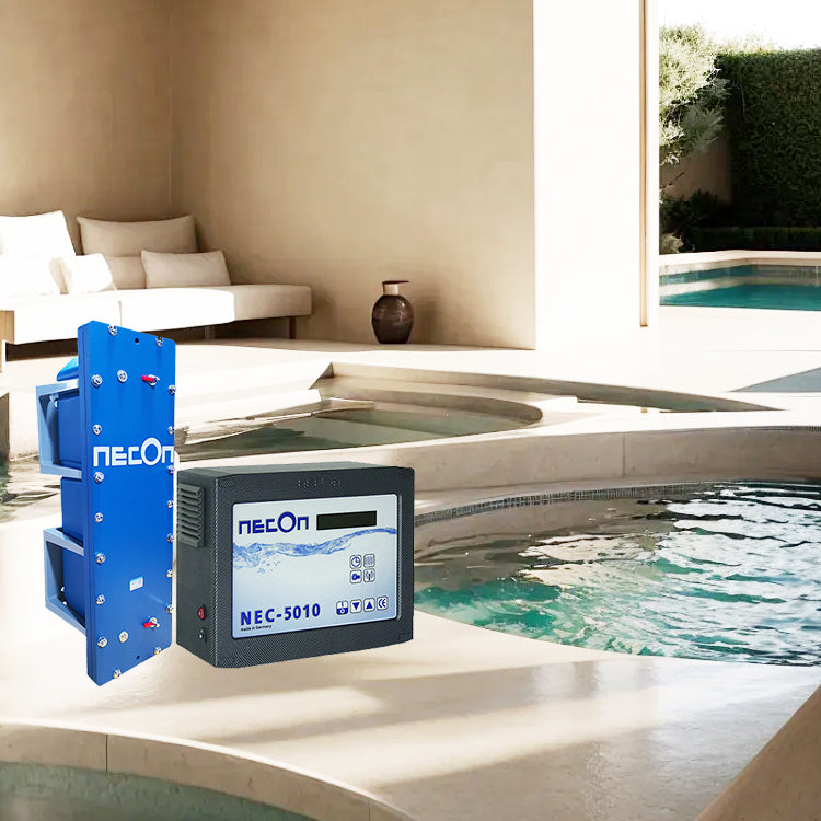 Ionic water treatment and disinfection equipment for hot spring swimming pools, model NEC-5010.2 copper silver ion sterilizer, ion sterilization technology cleaning and sterilization equipment