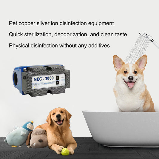 NECON Copper and Silver Ion disinfection System， Used for sterilization and antibacterial purposes in pet related products, 100% chemical free, fast disinfection, long-term antibacterial, odor removal, no wastewater generation, safe and non-toxic